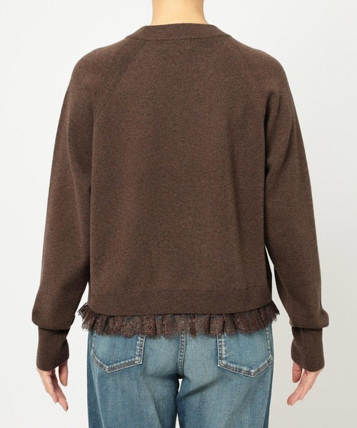 BARNYARDSTORM（バンヤードストーム）の「BARNYARDSTORM / レースドッキングニット（ニット/セーター・レディース・ブラウン/オフホワイト・FREE）」の21枚目の写真