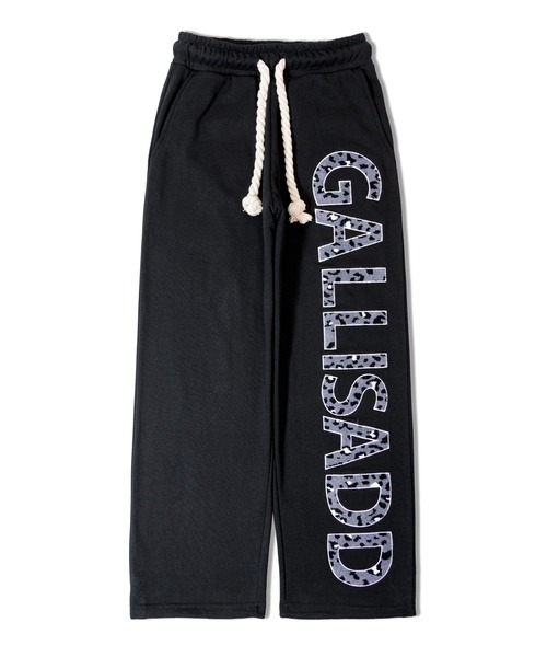 GALLIS ADDICTION（ガリスアディクション）の「GA LEOPARD-LOGO PANTS（スウェットパンツ・メンズ・グレー/ピンク/ブラック・L/M）」の2枚目の写真