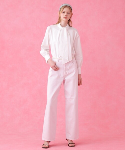 ANAYI（アナイ）の「ブロードワイドリボンタイ ブラウス（シャツ/ブラウス・レディース・ホワイト/ブルー・38/36）」の12枚目の写真