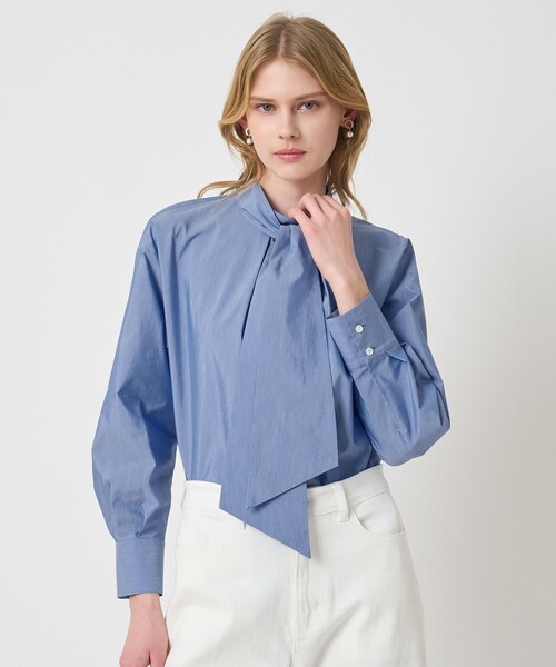 ANAYI（アナイ）の「ブロードワイドリボンタイ ブラウス（シャツ/ブラウス・レディース・ホワイト/ブルー・38/36）」の19枚目の写真