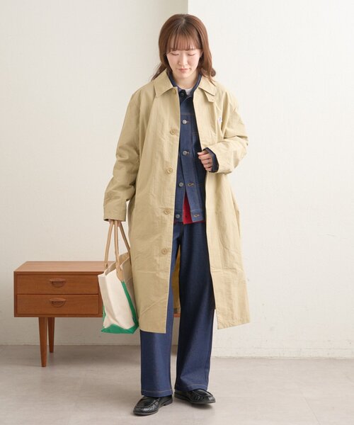 GEVACO（ゲバコ）の「【GEAVCO】ステンカラーコート（ステンカラーコート・レディース・ベージュ・LARGE/MEDIUM）」の3枚目の写真