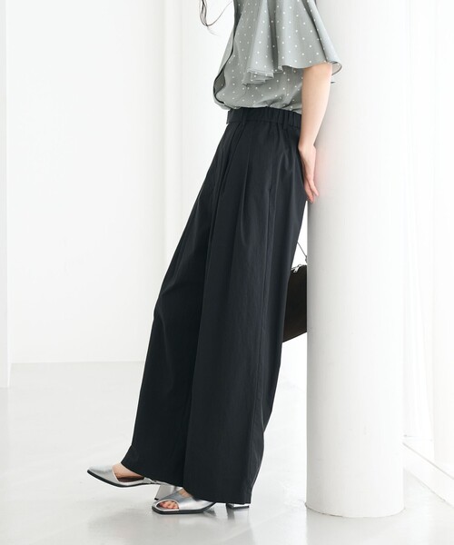 BEAUTY&YOUTH UNITED ARROWS（ビューティーアンドユースユナイテッドアローズ）の「ナイロンコットン ワイドタックパンツ ウォッシャブル（その他パンツ・レディース・ナチュラル/ブラック/ライトピンク・XS/S/M/L）」の10枚目の写真