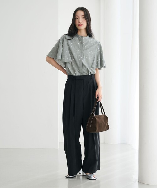 BEAUTY&YOUTH UNITED ARROWS（ビューティーアンドユースユナイテッドアローズ）の「ナイロンコットン ワイドタックパンツ ウォッシャブル（その他パンツ・レディース・ナチュラル/ブラック/ライトピンク・XS/S/M/L）」の11枚目の写真