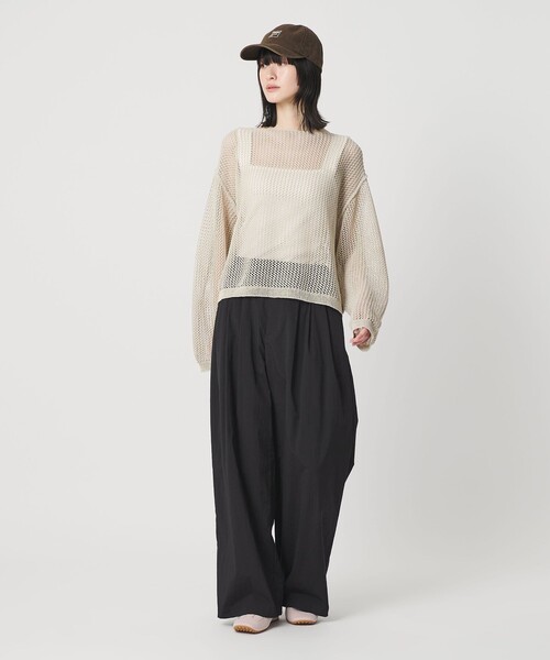 BEAUTY&YOUTH UNITED ARROWS（ビューティーアンドユースユナイテッドアローズ）の「ナイロンコットン ワイドタックパンツ ウォッシャブル（その他パンツ・レディース・ナチュラル/ブラック/ライトピンク・XS/S/M/L）」の15枚目の写真