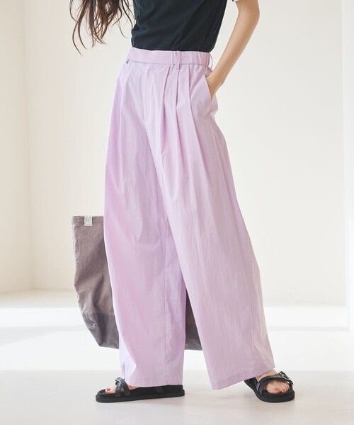 BEAUTY&YOUTH UNITED ARROWS（ビューティーアンドユースユナイテッドアローズ）の「ナイロンコットン ワイドタックパンツ ウォッシャブル（その他パンツ・レディース・ナチュラル/ブラック/ライトピンク・XS/S/M/L）」の16枚目の写真