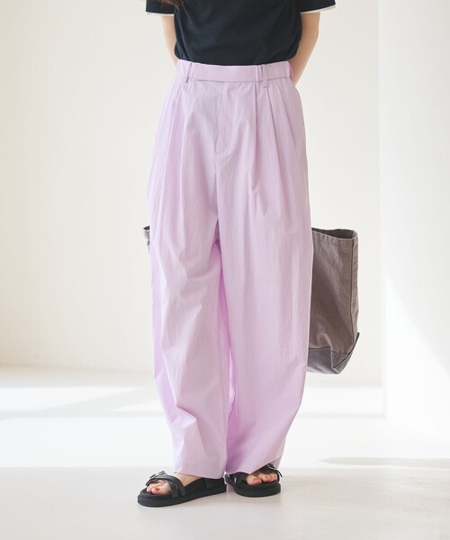 BEAUTY&YOUTH UNITED ARROWS（ビューティーアンドユースユナイテッドアローズ）の「ナイロンコットン ワイドタックパンツ ウォッシャブル（その他パンツ・レディース・ナチュラル/ブラック/ライトピンク・XS/S/M/L）」の17枚目の写真