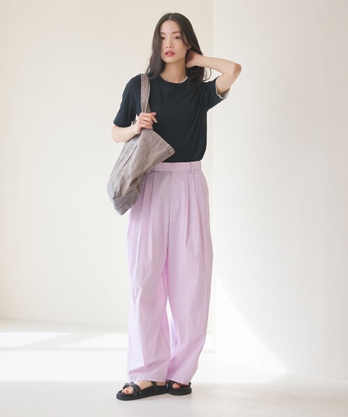 BEAUTY&YOUTH UNITED ARROWS（ビューティーアンドユースユナイテッドアローズ）の「ナイロンコットン ワイドタックパンツ ウォッシャブル（その他パンツ・レディース・ナチュラル/ブラック/ライトピンク・XS/S/M/L）」の19枚目の写真