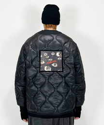 Eyes Quilting Jacket ((Black))