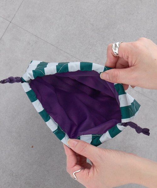 CIAOPANIC TYPY（チャオパニックティピー）の「【KIDS】【新生活・入学準備】洗えるストライプ柄マルチウェイ巾着袋(ユニセックス)（トートバッグ・キッズ・カーキ/サックスブルー/ピンク・ONE SIZE）」の7枚目の写真