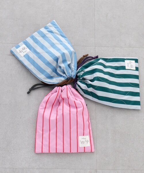 CIAOPANIC TYPY（チャオパニックティピー）の「【KIDS】【新生活・入学準備】洗えるストライプ柄マルチウェイ巾着袋(ユニセックス)（トートバッグ・キッズ・カーキ/サックスブルー/ピンク・ONE SIZE）」の4枚目の写真