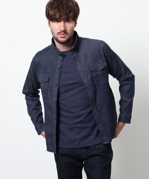 HIDEAWAYS NICOLE(ハイダウェイニコル)の「スーパーライトオンスデニムGジャン(シャツ/ブラウス・メンズ・その他2/ネイビー/ブルー・XL/M/L)」の3枚目の写真