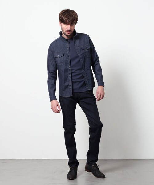 HIDEAWAYS NICOLE(ハイダウェイニコル)の「スーパーライトオンスデニムGジャン(シャツ/ブラウス・メンズ・その他2/ネイビー/ブルー・XL/M/L)」の6枚目の写真