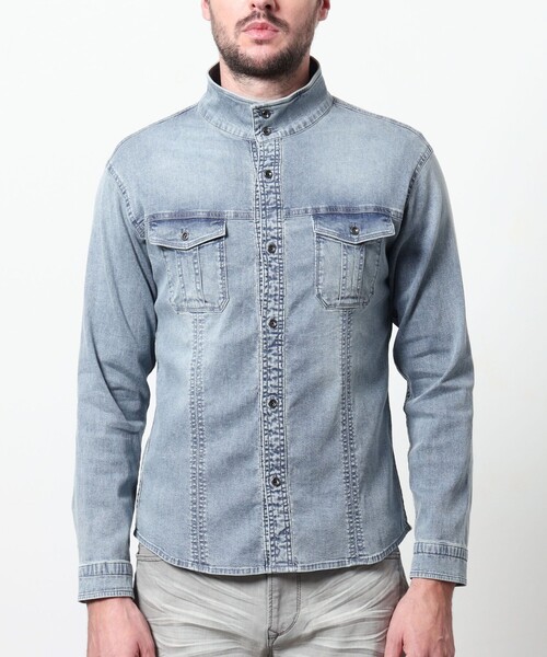 HIDEAWAYS NICOLE(ハイダウェイニコル)の「スーパーライトオンスデニムGジャン(シャツ/ブラウス・メンズ・その他2/ネイビー/ブルー・XL/M/L)」の7枚目の写真