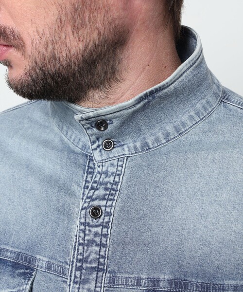 HIDEAWAYS NICOLE(ハイダウェイニコル)の「スーパーライトオンスデニムGジャン(シャツ/ブラウス・メンズ・その他2/ネイビー/ブルー・XL/M/L)」の10枚目の写真