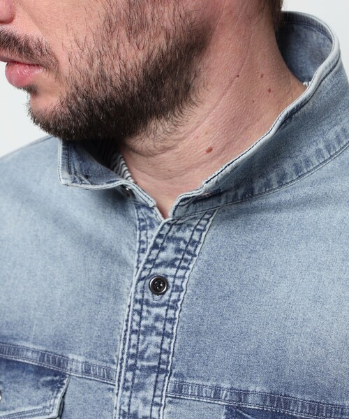 HIDEAWAYS NICOLE(ハイダウェイニコル)の「スーパーライトオンスデニムGジャン(シャツ/ブラウス・メンズ・その他2/ネイビー/ブルー・XL/M/L)」の11枚目の写真