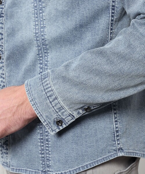 HIDEAWAYS NICOLE(ハイダウェイニコル)の「スーパーライトオンスデニムGジャン(シャツ/ブラウス・メンズ・その他2/ネイビー/ブルー・XL/M/L)」の14枚目の写真