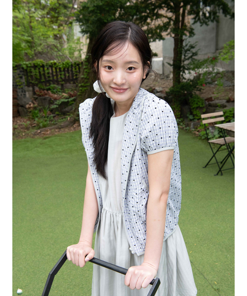 OAFISH(オアフィッシュ)の「CHECK HALF SLEEVE HOOD ZIP-UP, SKY BLUE(パーカー・レディース・その他・ONE SIZE)」の2枚目の写真
