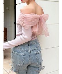 予約商品】ニット/セーター（ピンク/桃色系・オフショルダー