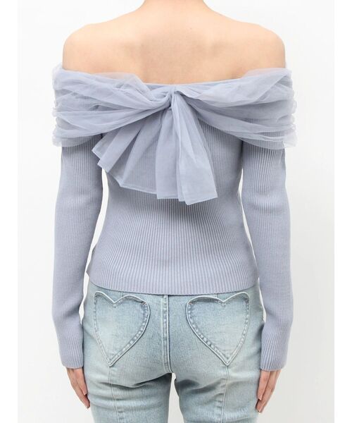 RESEXXY（リゼクシー）の「バックリボンオフショルニットトップス（ニット/セーター・レディース・ブラック/ブルー/ホワイト/ピンク・FREE）」の13枚目の写真