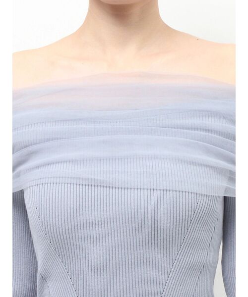 RESEXXY（リゼクシー）の「バックリボンオフショルニットトップス（ニット/セーター・レディース・ブラック/ブルー/ホワイト/ピンク・FREE）」の14枚目の写真