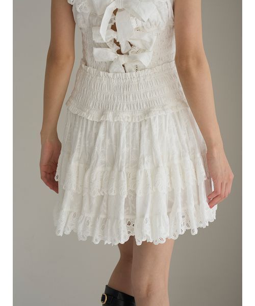 SNIDEL（スナイデル）の「コットンフリルスカショーパン（その他パンツ・レディース・ブラック/ホワイト/ミント・1/0）」の16枚目の写真