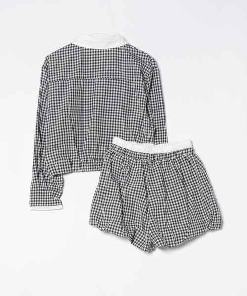 ViViDAY(ビビデー)の「【上下2点セット】配色チェック柄シャツ+リボンチェック柄ショートパンツ(セットアップ・レディース・ホワイト×ブラック・M)」の20枚目の写真