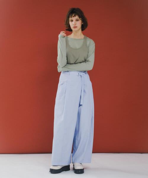LAATO(ラート)の「wrap wide pants(その他パンツ・レディース・ピンク/その他1/ブラック・FREE)」の9枚目の写真