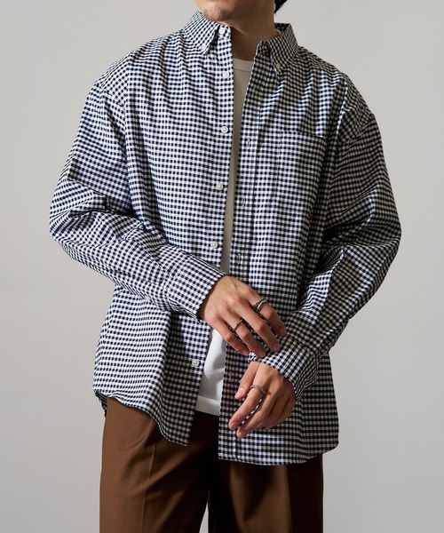 MAGASIN DE MODE Brew(マガジンデモードブリュー)の「【MAGASIN DE MODE Brew】ビッグシルエットシャツ + インナーTシャツ 2点セット 6170-8072 MNY(シャツ/ブラウス・メンズ・ブラック/サックスブルー/マルチ/その他1・M/LL/L)」の17枚目の写真