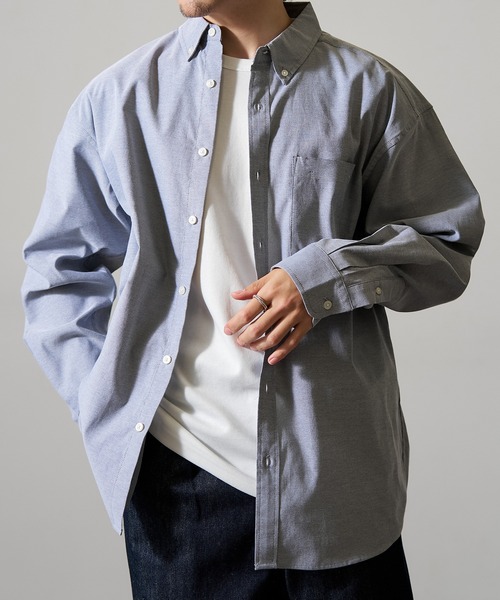 MAGASIN DE MODE Brew(マガジンデモードブリュー)の「【MAGASIN DE MODE Brew】ビッグシルエットシャツ + インナーTシャツ 2点セット 6170-8072 MNY(シャツ/ブラウス・メンズ・ブラック/サックスブルー/マルチ/その他1・M/LL/L)」の6枚目の写真
