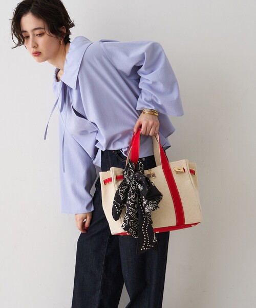 Rouge vif（ルージュヴィフ）の「オーバーカラー変形テントラインブラウス（シャツ/ブラウス・レディース・チャコールグレー/サックスブルー・フリー）」の20枚目の写真