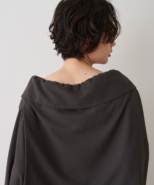 Rouge vif(ルージュヴィフ)の「オーバーカラー変形テントラインブラウス/春服/オフィスカジュアル/手洗い可能(シャツ/ブラウス・レディース・チャコールグレー/サックスブルー・フリー)」の8枚目の写真