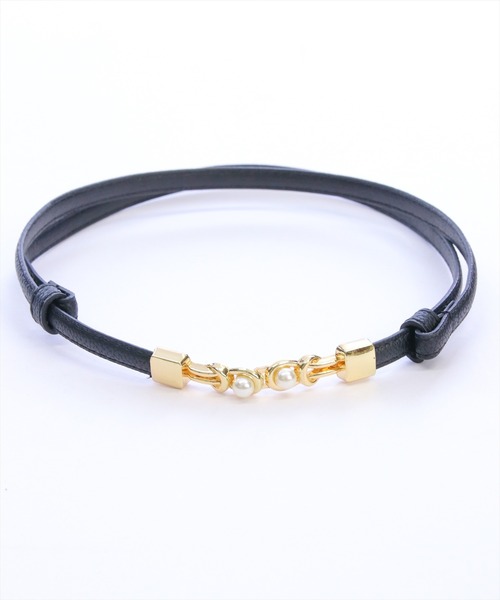 clear（クリア）の「パールモチーフ細ベルト[着回し力抜群 ガーリー]≪新作≫（ベルト・レディース・ブラウン/アイボリー/ブラック・F）」の2枚目の写真