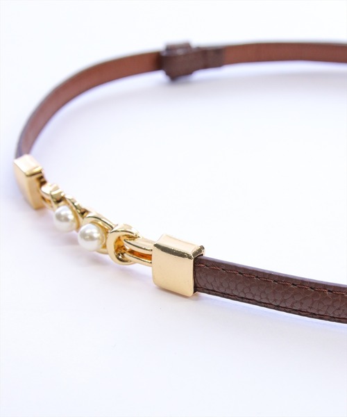 clear（クリア）の「パールモチーフ細ベルト[着回し力抜群 ガーリー]≪新作≫（ベルト・レディース・ブラウン/アイボリー/ブラック・F）」の9枚目の写真