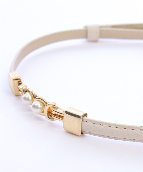 clear（クリア）の「パールモチーフ細ベルト[着回し力抜群 ガーリー]≪新作≫（ベルト・レディース・ブラウン/アイボリー/ブラック・F）」の10枚目の写真