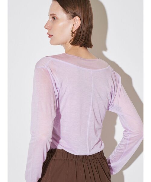 ELENDEEK(エレンディーク)の「ヘンリーネックセットカットソー(Tシャツ/カットソー・レディース・オフホワイト/ベージュ/ラベンダー・FREE)」の13枚目の写真