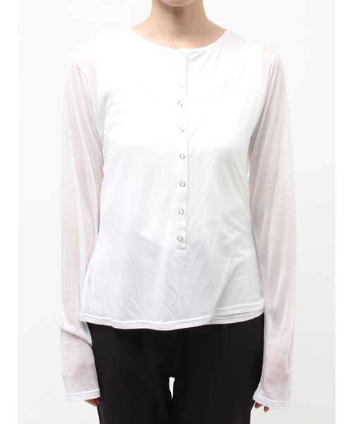 ELENDEEK(エレンディーク)の「ヘンリーネックセットカットソー(Tシャツ/カットソー・レディース・オフホワイト/ベージュ/ラベンダー・FREE)」の17枚目の写真