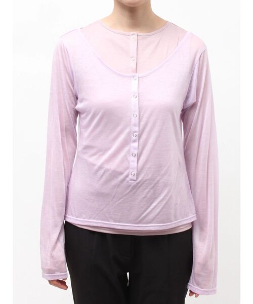 ELENDEEK（エレンディーク）の「ヘンリーネックセットカットソー（Tシャツ/カットソー・レディース・オフホワイト/ベージュ/ラベンダー・FREE）」の12枚目の写真