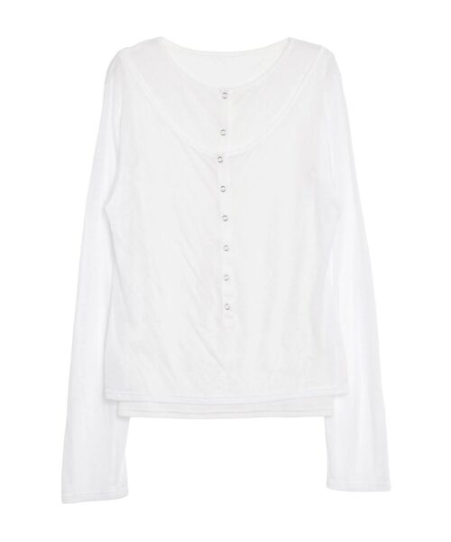 ELENDEEK（エレンディーク）の「ヘンリーネックセットカットソー（Tシャツ/カットソー・レディース・オフホワイト/ベージュ/ラベンダー・FREE）」の5枚目の写真