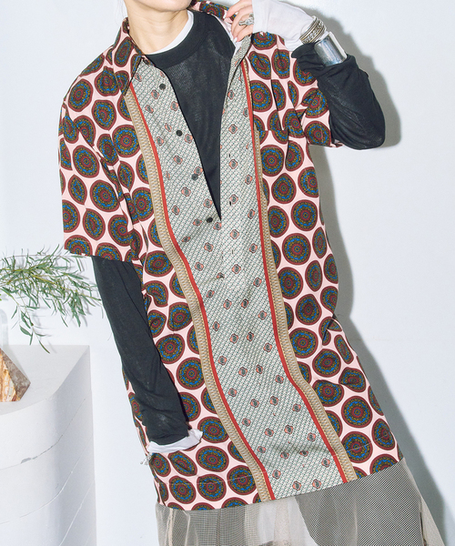 TOGA PULLA（トーガ　プルラ）の「TOGA PULLA INNER PRINT DRESS TZ261-FH963：ワンピース（ワンピース・レディース・ピンク・SMALL）」の2枚目の写真