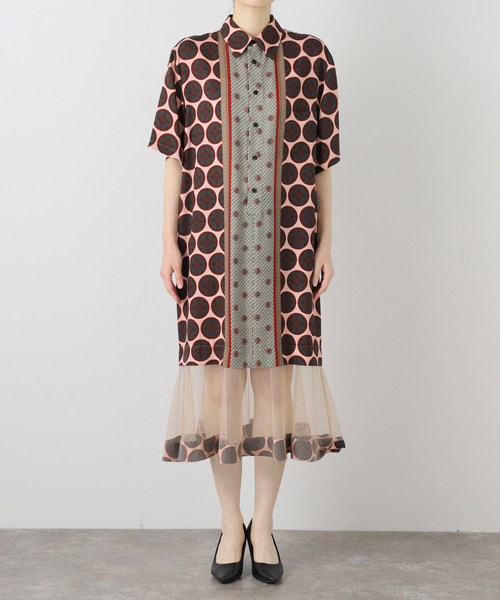 TOGA PULLA（トーガ　プルラ）の「TOGA PULLA INNER PRINT DRESS TZ261-FH963：ワンピース（ワンピース・レディース・ピンク・SMALL）」の6枚目の写真