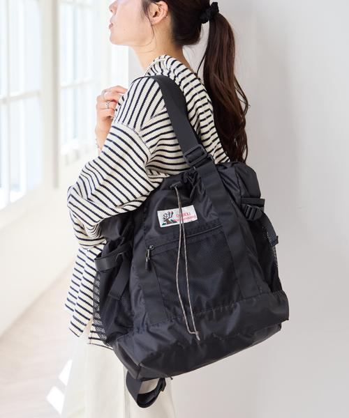 U by SPICK&SPAN（ユーバイスピックアンドスパン）の「【CARIBOU MOUNTAINEERING】 別注L/W PACK TOTE（トートバッグ・レディース・ブラック/チャコールグレー・FREE）」の2枚目の写真