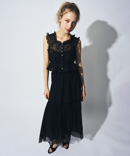 ME COUTURE(ミークチュール)の「レースMIXブラウス(シャツ/ブラウス・レディース・ブラック/アイボリー/オフホワイト/ピンク・FREE)」の3枚目の写真