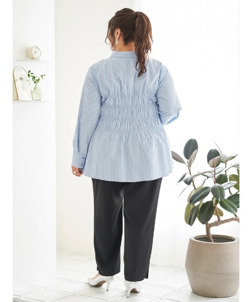 Re-J&SUPURE(リジェイアンドスプル)の「【大きいサイズ】【Sasaki Mikiコラボ】裾スリットパールテーパードパンツ(スラックス・レディース・ブラック/オフホワイト・XXXX-LARGE/XXX-LARGE/XX-LARGE)」の8枚目の写真
