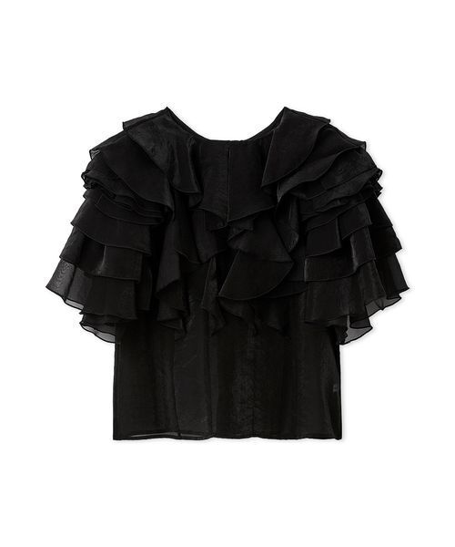 FRAY I.D(フレイアイディー)の「2wayフラワースリーブフリルBL(シャツ/ブラウス・レディース・ブルー/ブラック/ホワイト・F)」の3枚目の写真