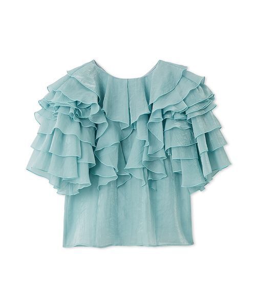 FRAY I.D(フレイアイディー)の「2wayフラワースリーブフリルBL(シャツ/ブラウス・レディース・ブルー/ブラック/ホワイト・F)」の4枚目の写真