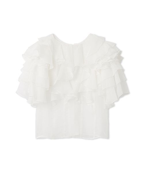 FRAY I.D(フレイアイディー)の「2wayフラワースリーブフリルBL(シャツ/ブラウス・レディース・ブルー/ブラック/ホワイト・F)」の18枚目の写真