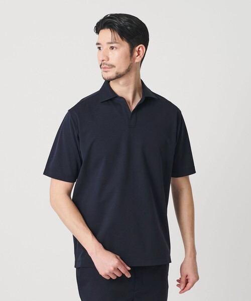 BEAUTY&YOUTH UNITED ARROWS(ビューティーアンドユースユナイテッドアローズ)の「【WEB限定 WARDROBE SMART】クール ハイゲージ モクロディ スキッパー ポロシャツ【抗菌防臭・接触冷感】(ポロシャツ・メンズ・ネイビー/ダークグレー/ホワイト・XL/L/M/S)」の5枚目の写真