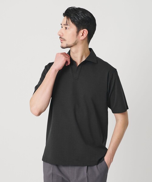 BEAUTY&YOUTH UNITED ARROWS(ビューティーアンドユースユナイテッドアローズ)の「【WEB限定 WARDROBE SMART】クール ハイゲージ モクロディ スキッパー ポロシャツ【抗菌防臭・接触冷感】(ポロシャツ・メンズ・ネイビー/ダークグレー/ホワイト・XL/L/M/S)」の10枚目の写真