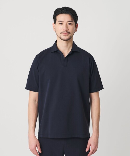 BEAUTY&YOUTH UNITED ARROWS(ビューティーアンドユースユナイテッドアローズ)の「【WEB限定 WARDROBE SMART】クール ハイゲージ モクロディ スキッパー ポロシャツ【抗菌防臭・接触冷感】(ポロシャツ・メンズ・ネイビー/ダークグレー/ホワイト・XL/L/M/S)」の13枚目の写真