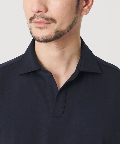 BEAUTY&YOUTH UNITED ARROWS(ビューティーアンドユースユナイテッドアローズ)の「【WEB限定 WARDROBE SMART】クール ハイゲージ モクロディ スキッパー ポロシャツ【抗菌防臭・接触冷感】(ポロシャツ・メンズ・ネイビー/ダークグレー/ホワイト・XL/L/M/S)」の16枚目の写真